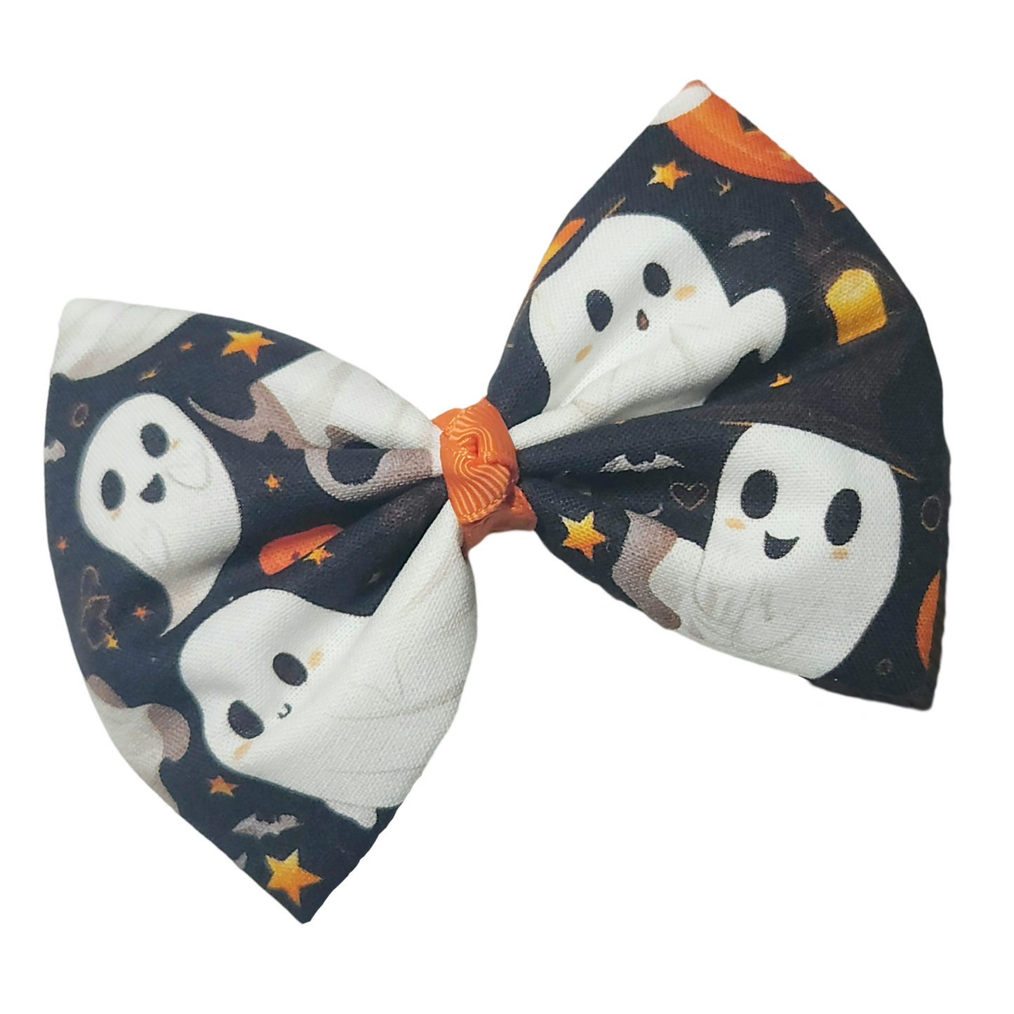 Ghosty Halloween 2 Fabric Hair Bow