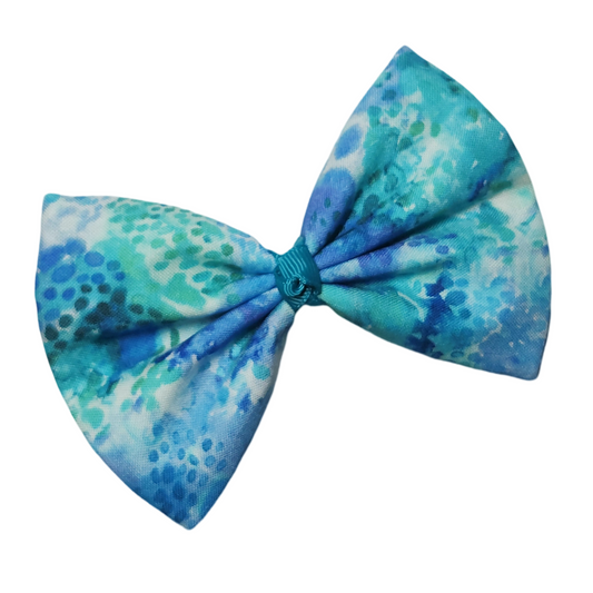 Animal Print Fun Blue Hair Bow