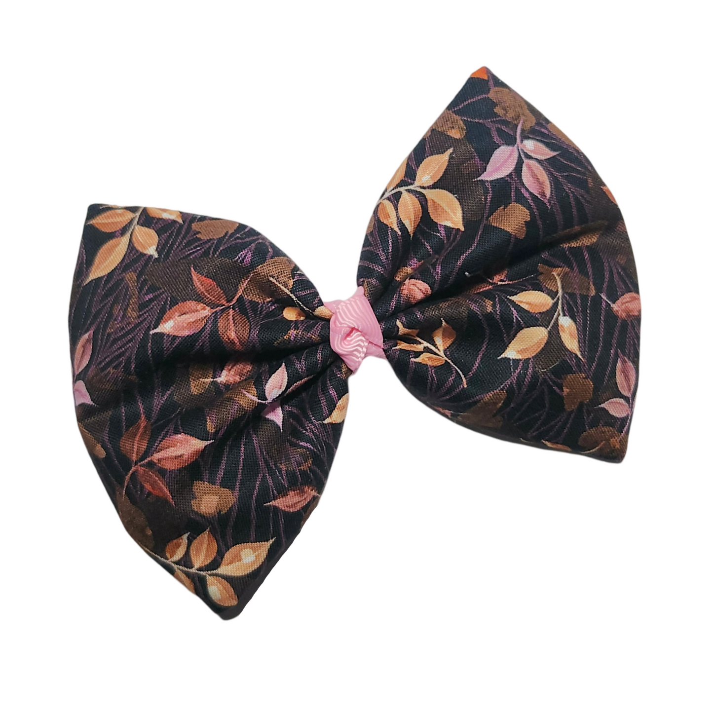 Warm Pink Leaves Hair Bow