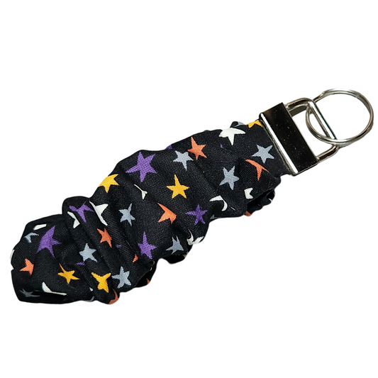 Halloween Glow in the Dark Stars Scrunchie Key Fob