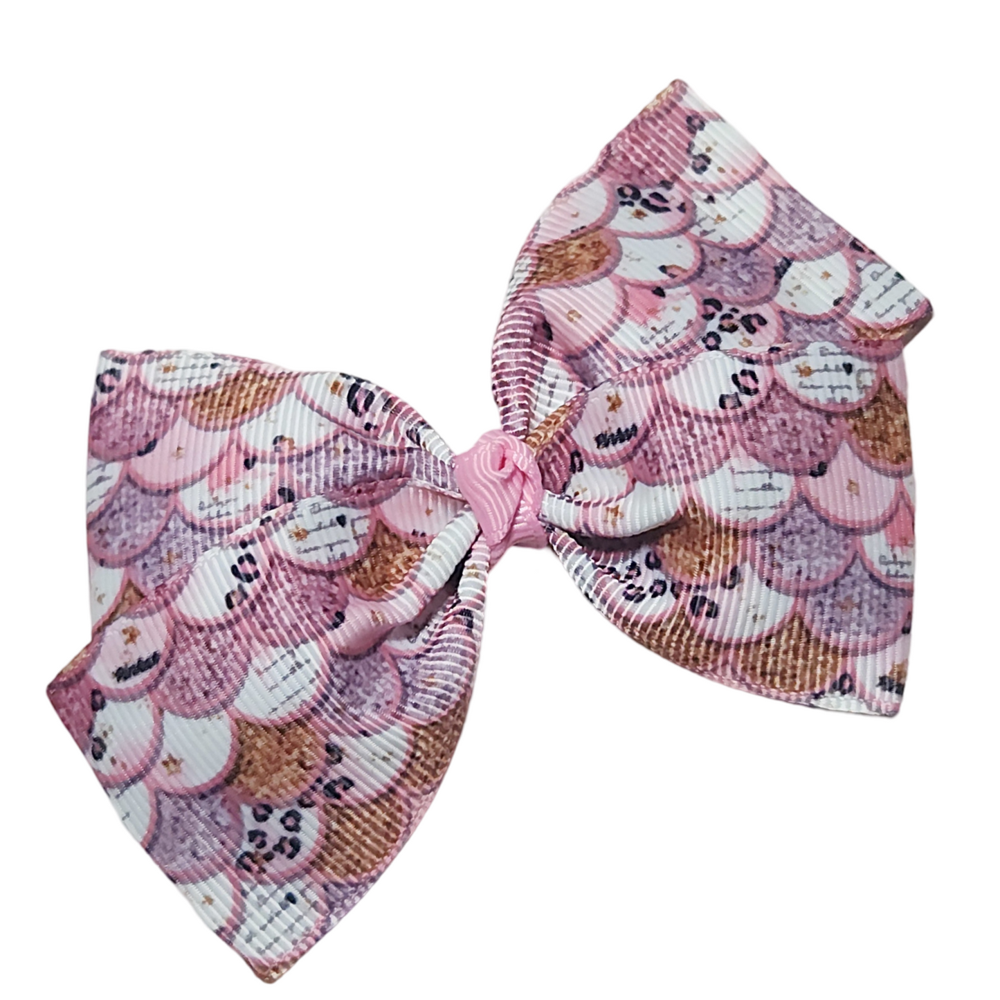 Pink Mermaid Scales Small Simple Hairbow