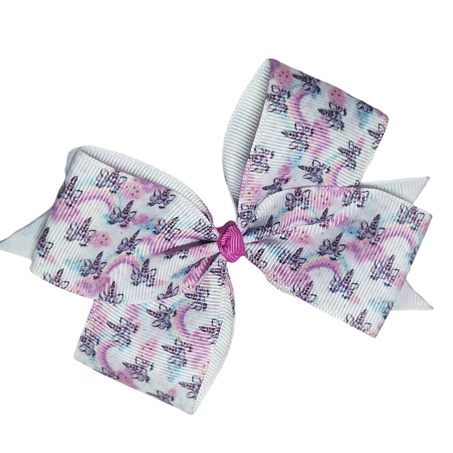 Unicorn Berry Rainbows Medium Classic Hair Bow