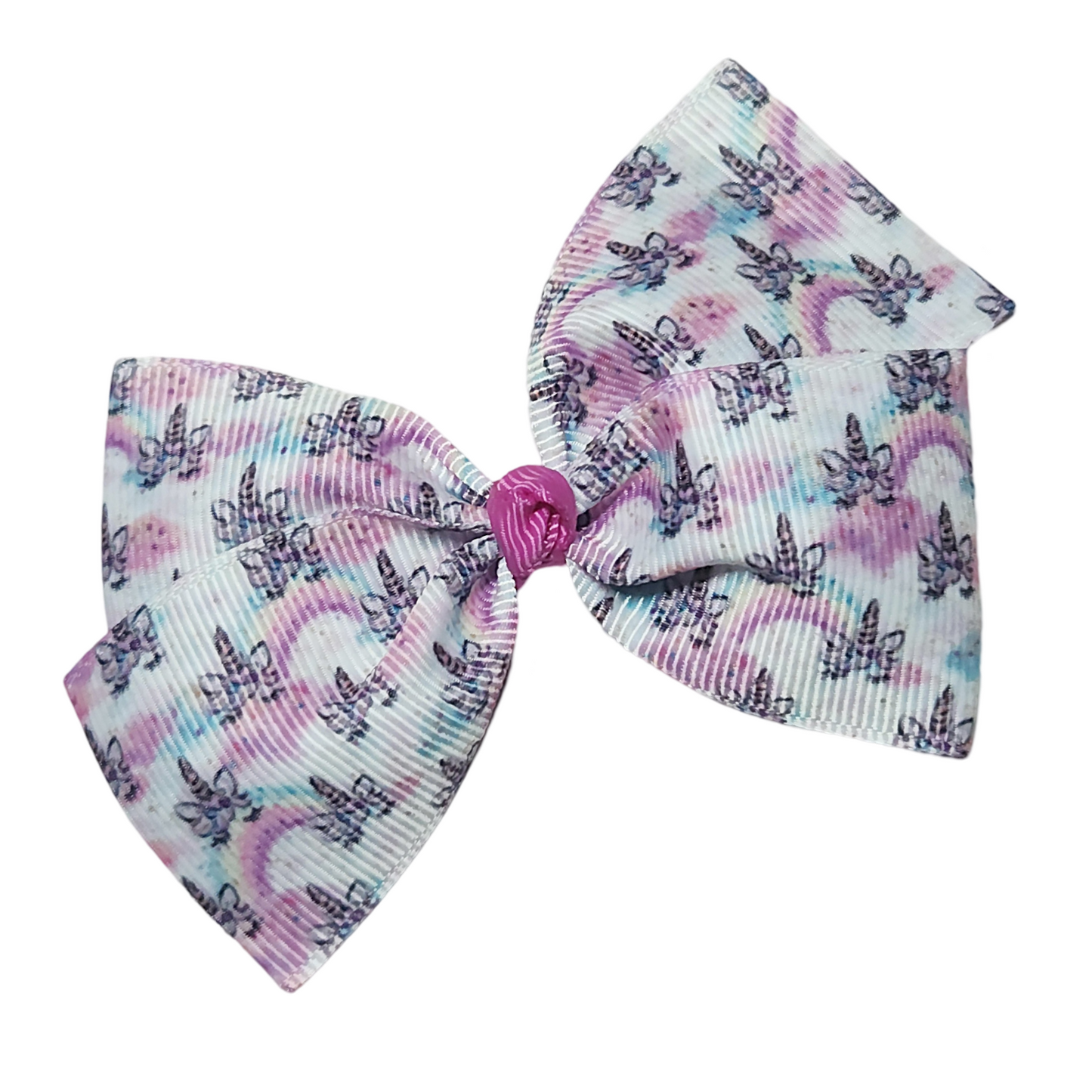 Unicorn Berry Rainbows Small Simple Hair Bow