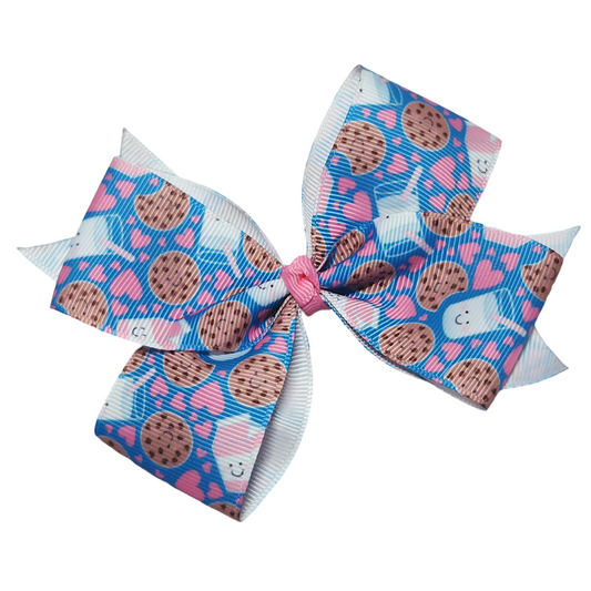 Milk & Cookies Medium Classic Hair Bow