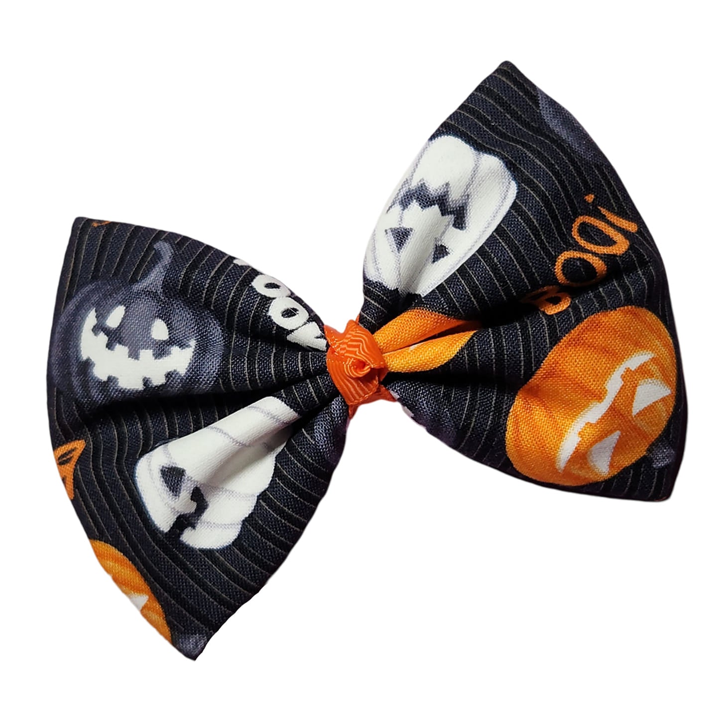 Halloween Spooky Pumpkin Fabric Hair Bow