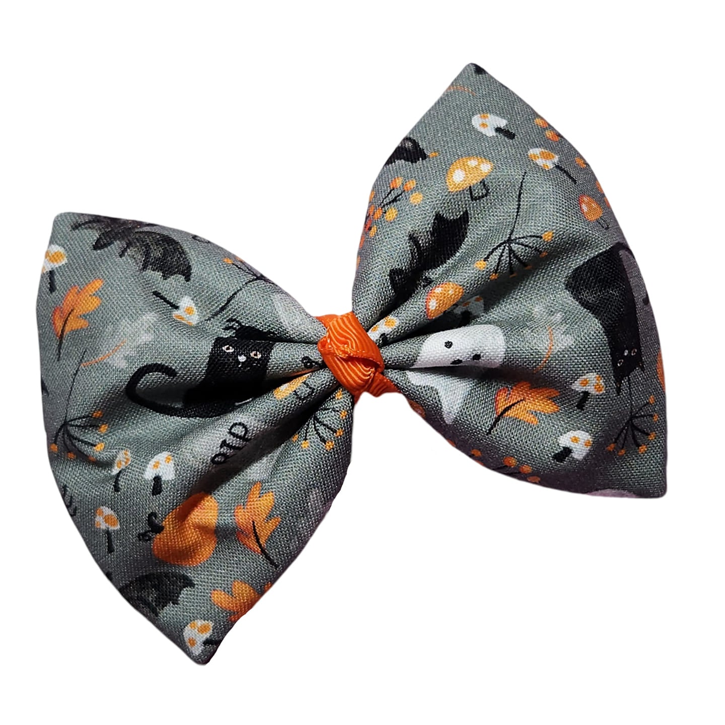 Halloween Town Grey Fabric Hair Bow