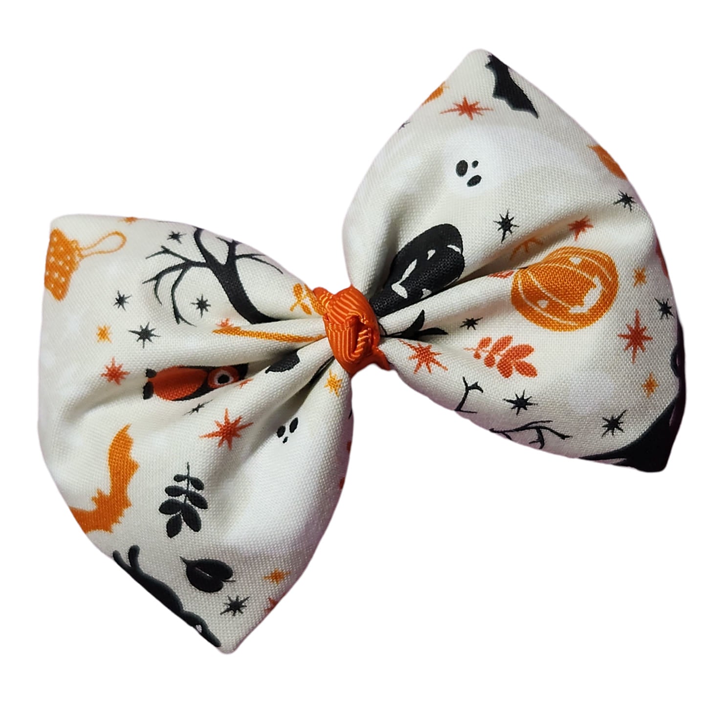 Halloween Town White Fabric Hair Bow