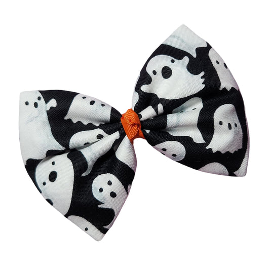 Ghosty Halloween Fabric Hair Bow