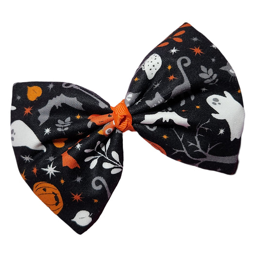 Halloween Town Black Fabric Hair Bow