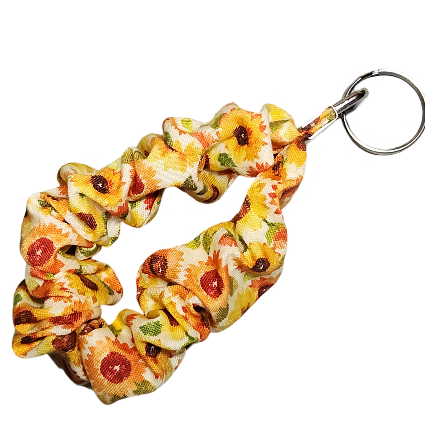 Mini Sunflowers Scrunchie Key Fob