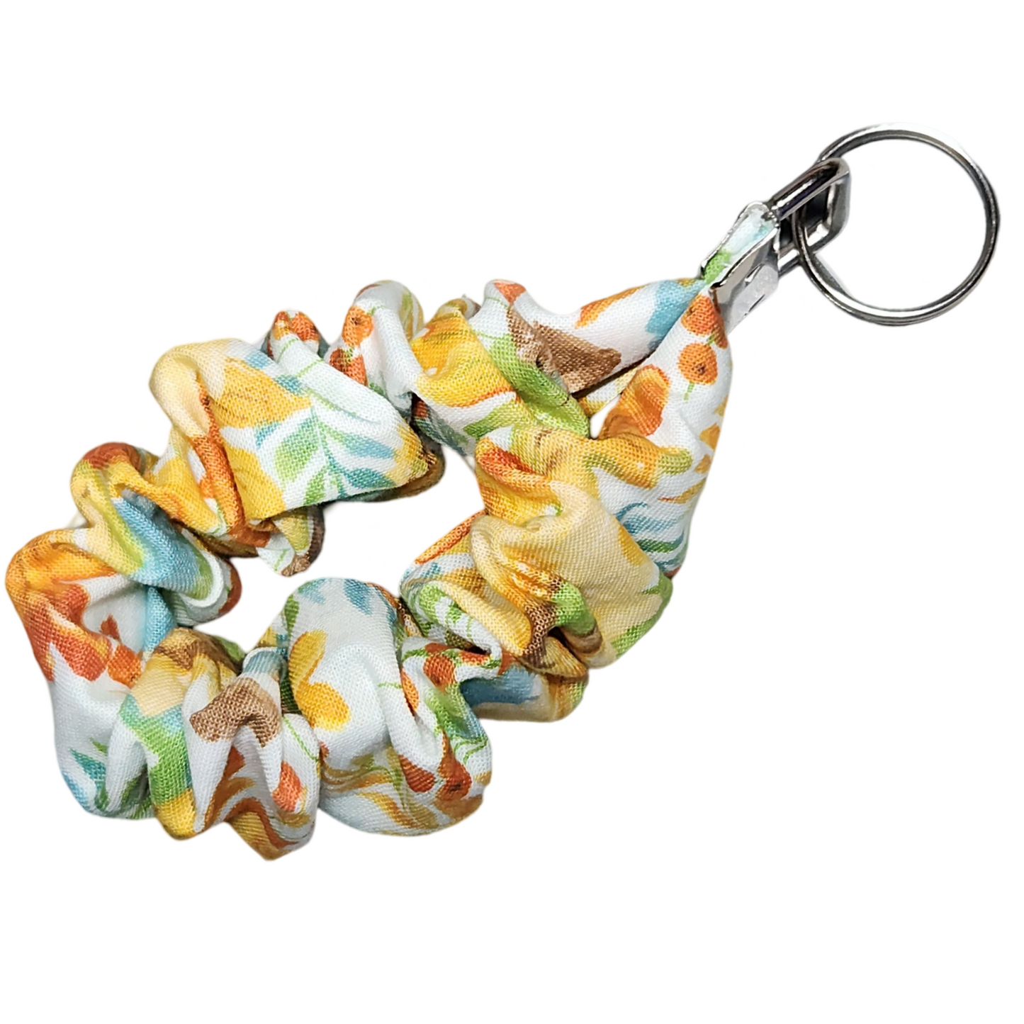 Fall Floral Sunflower Scrunchie Key Fob