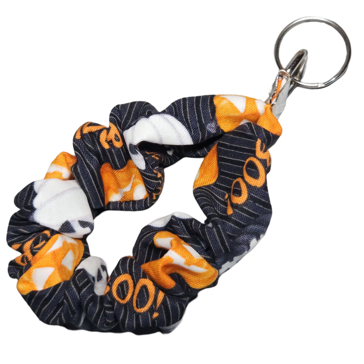 Halloween Spooky Pumpkin Scrunchie Key Fob