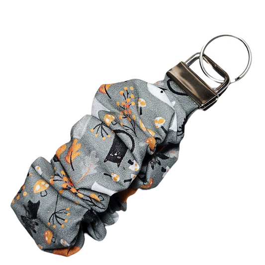 Halloween Town Grey Scrunchie Key Fob