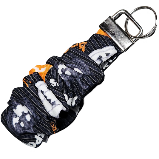 Halloween Spooky Pumpkin Scrunchie Key Fob