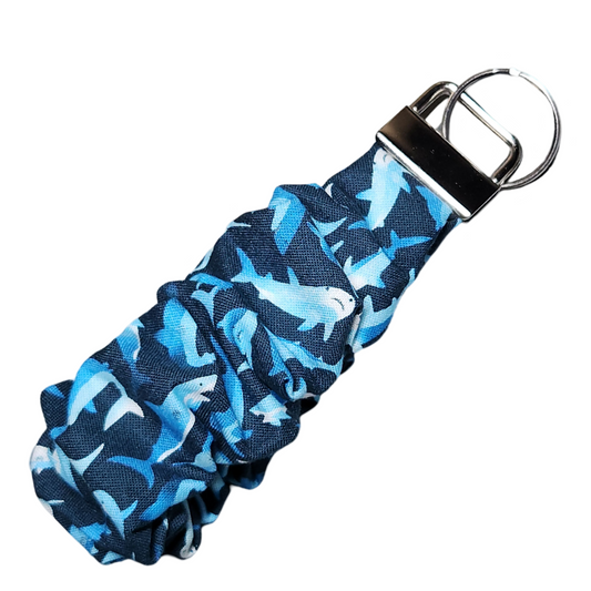 Shark Waters Scrunchie Key Fob